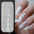Elegant Round White Pearl Nail Beads and Charms Set for Stunning Nail Art Decoration - 12 Grids of Caviar Beads and Half Round Gems for Fall Season Nails and DIY Nail Designs